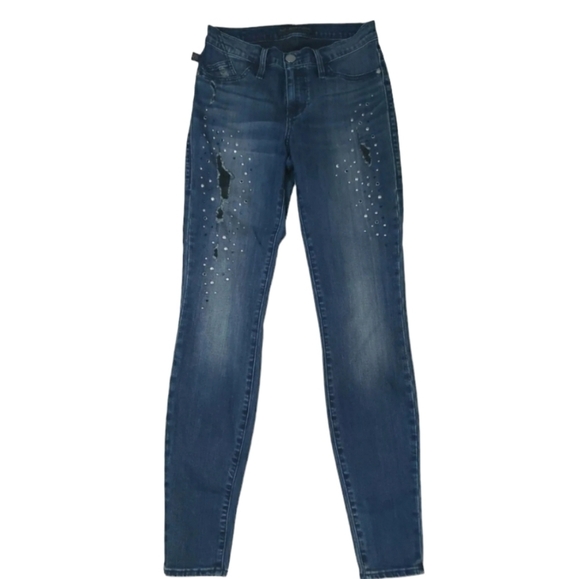 Rock & Republic~Size 4M~"Kashmiere" Dark Wash  Distressed Skinny Jeans Stretch. - Picture 5 of 9